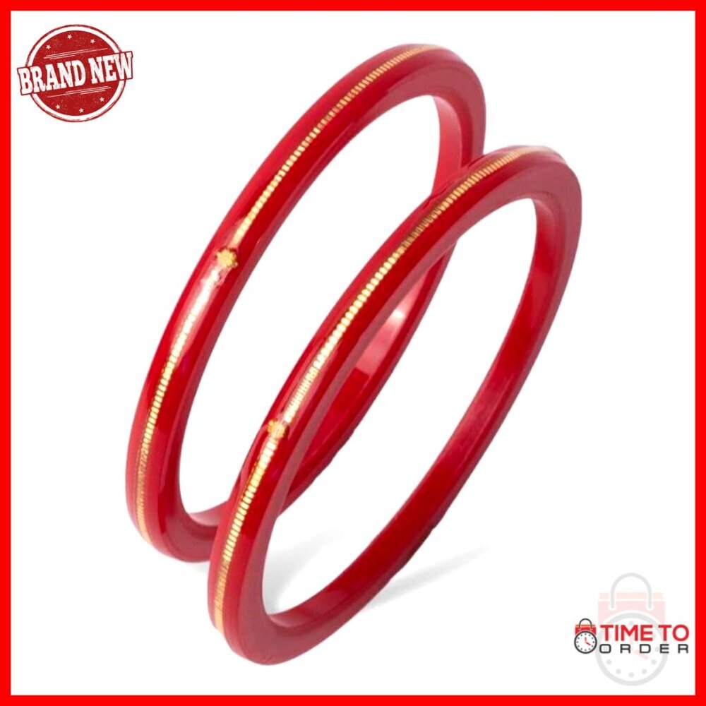 Handmade Yellow Gold Bangle Bracelets Traditional Indian Wedding Jewelry Set
